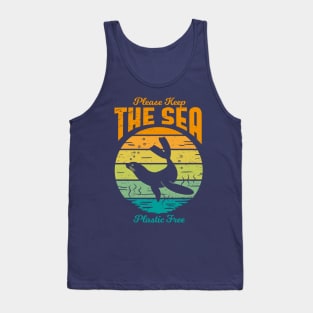 Please Keep the Sea Plastic Free - Retro Seal Tank Top